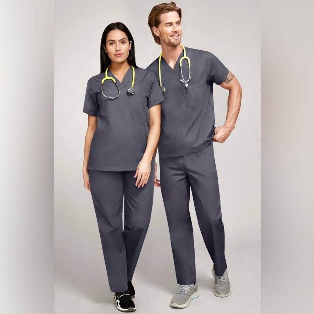 Gray Pewter Unisex Scrub Set